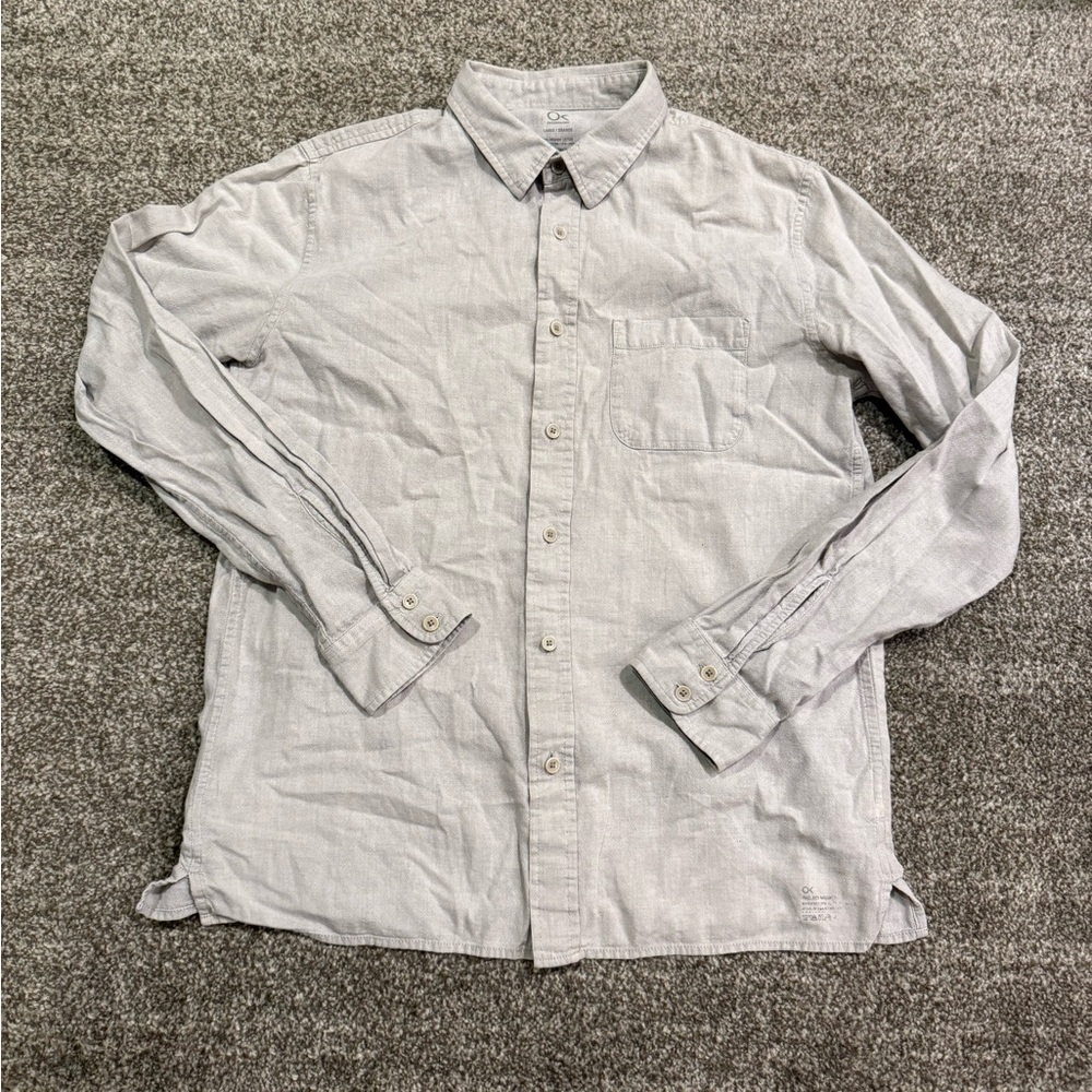 Outerknown Light Gray line / organic cotton Casual Button-Down Shirt